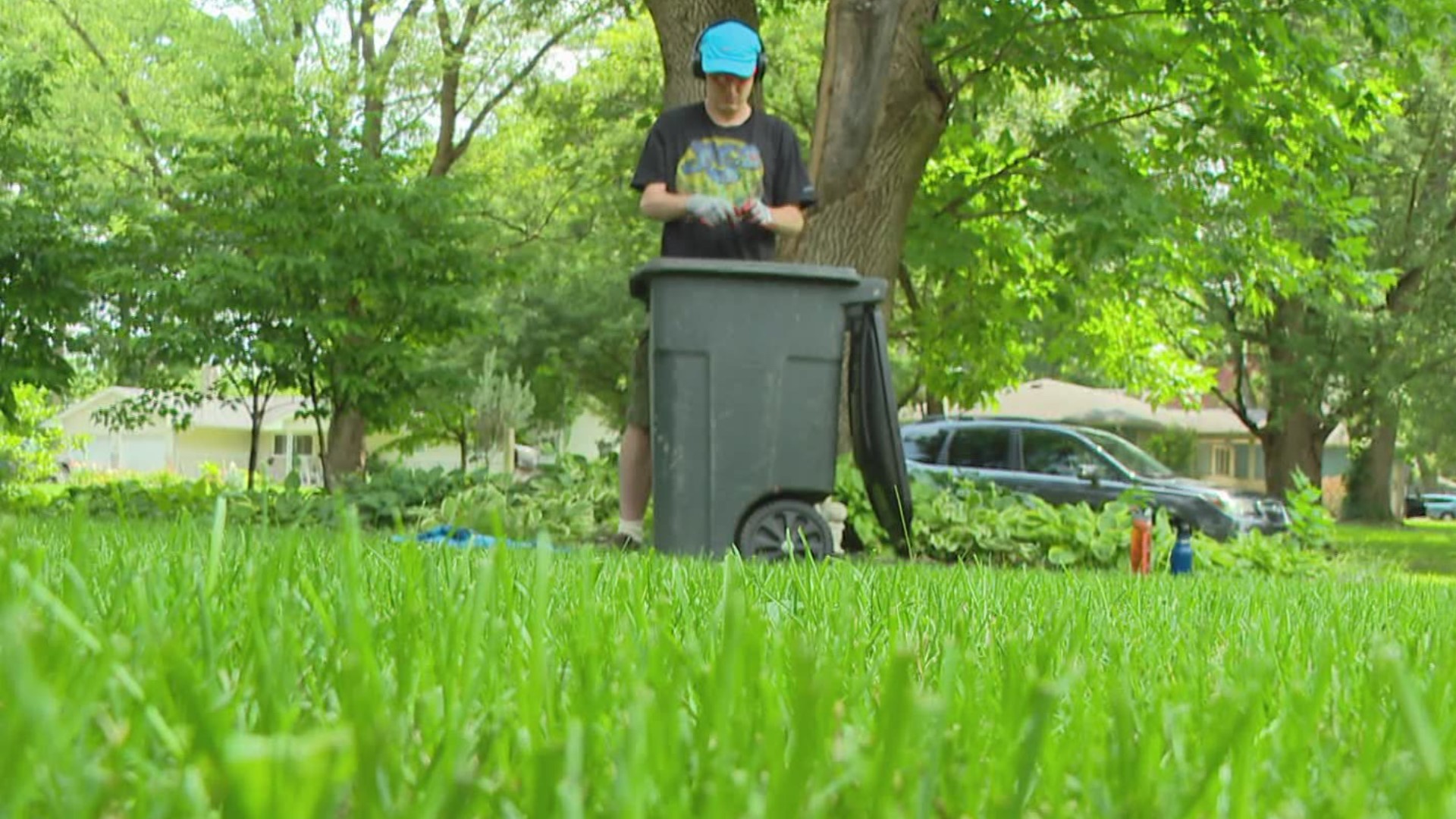 A young man's expertise in lawn care is connecting him with his neighbors.