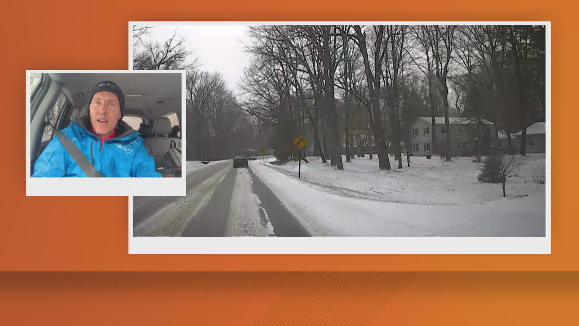 We take a look at the current road conditions around Central Indiana and how the weather is impacting flights at the Indianapolis Airport.