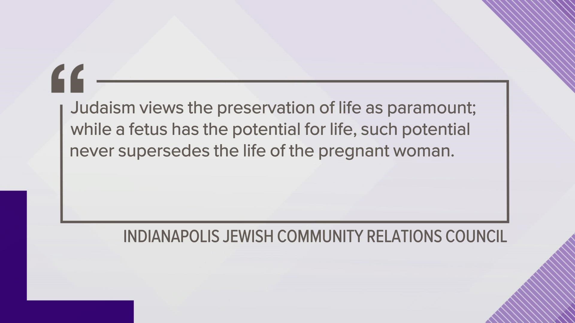They issued a statement today, saying his remarks on the floor appeared to equate Judaism's views on reproductive rights with condoning murder.