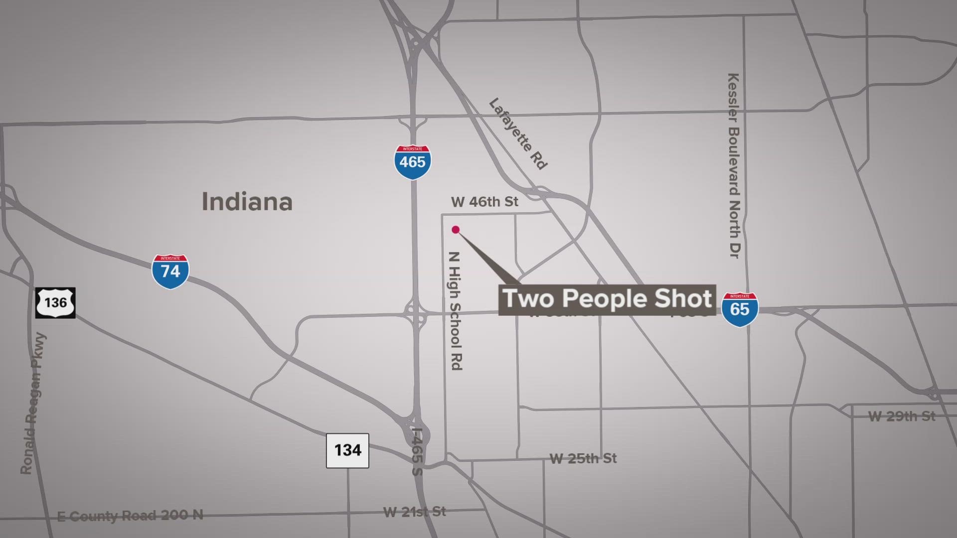 Police confirm two people were shot in a home near 46th Street and High School Road early Friday.