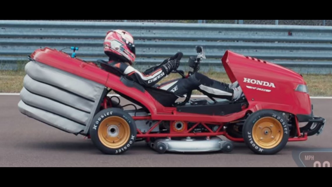 Honda lawnmower is fastest in the world hit 100 mph in 6 seconds