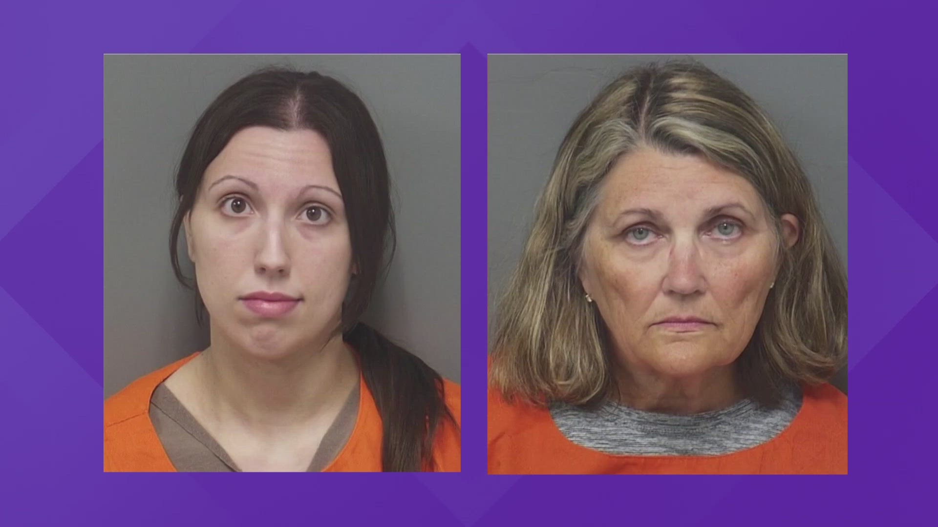 Teacher Sara Seymour and instructional aide Debra Kanipe are charged with neglect. Three other workers are charged with failure to report.