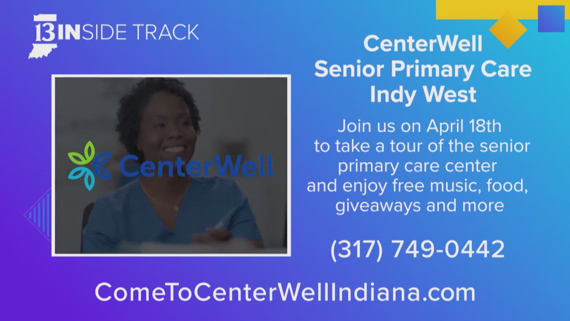 CenterWell Senior Primary Care is hosting their grand opening on April 18th at their Indy West location.
