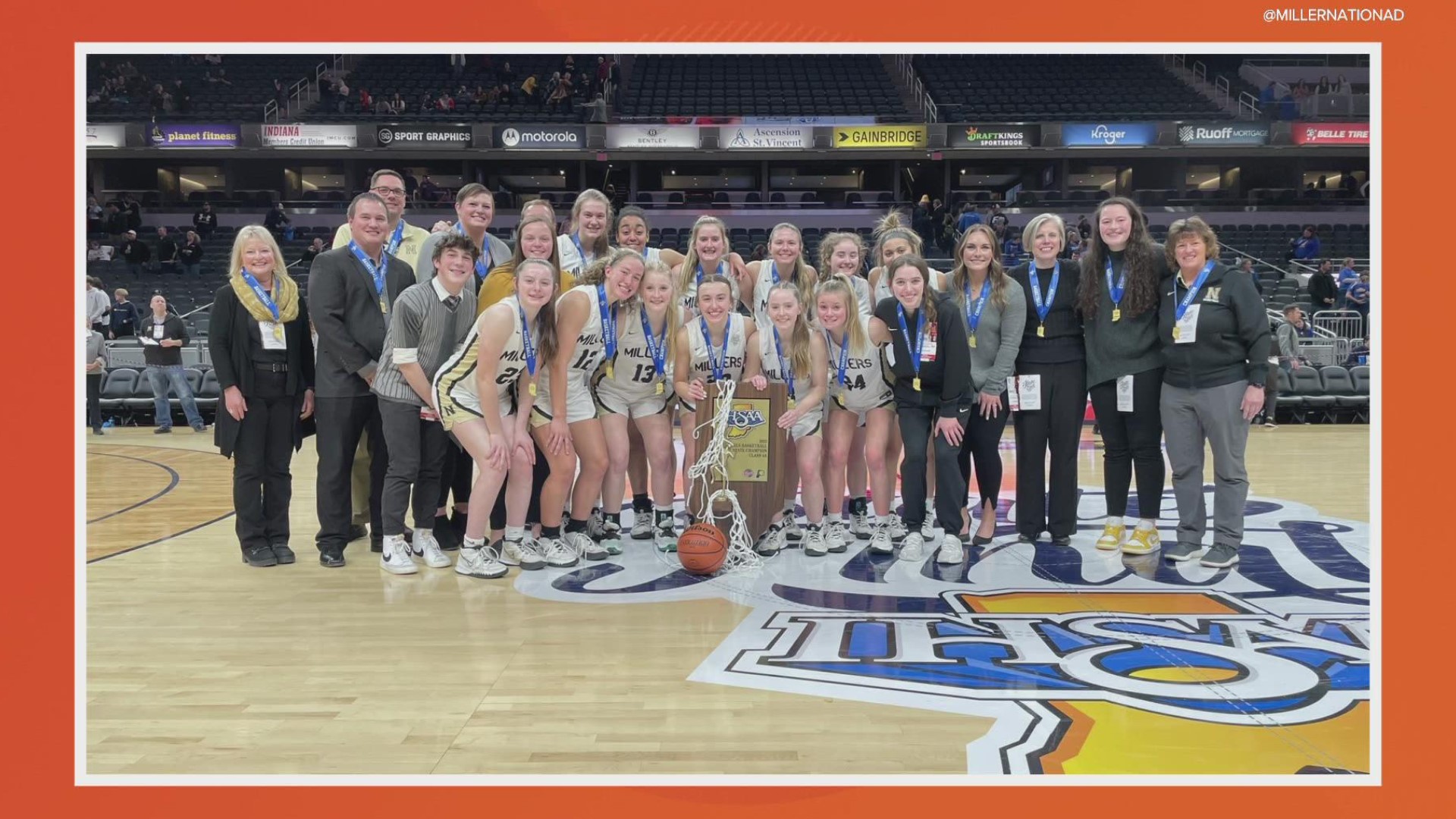 The Noblesville Millers beat Franklin 53 to 42 for the Class 4-A title.