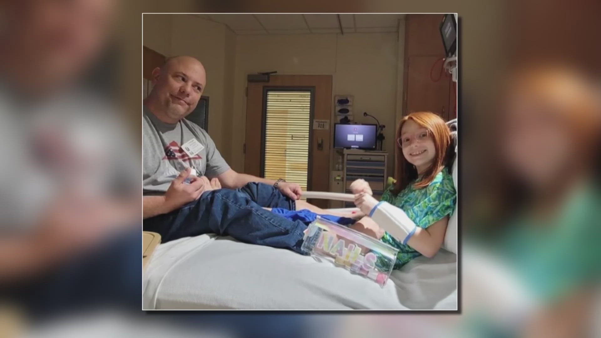 Olivia McKenna, 10, has mid-aortic syndrome and a connective tissue disorder, while her dad, Michael, has stage 4 pancreatic cancer.