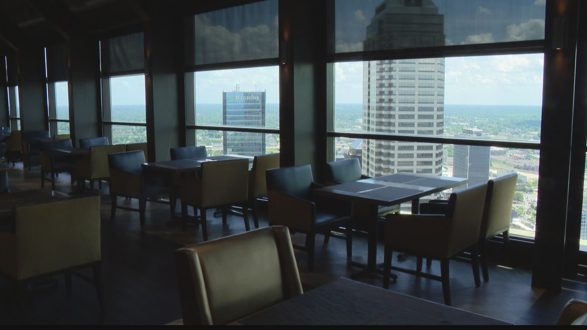 The Skyline Club's 36th floor location offers a unique opportunity to watch the display.