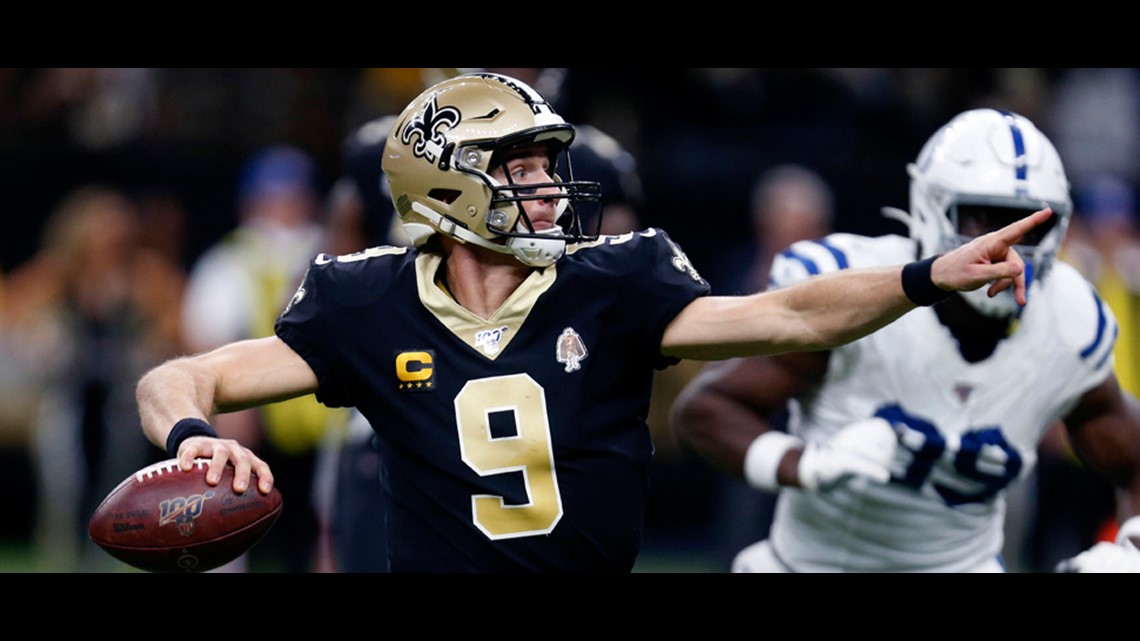 Brees breaks Manning's TD passing record; Saints crush the Colts