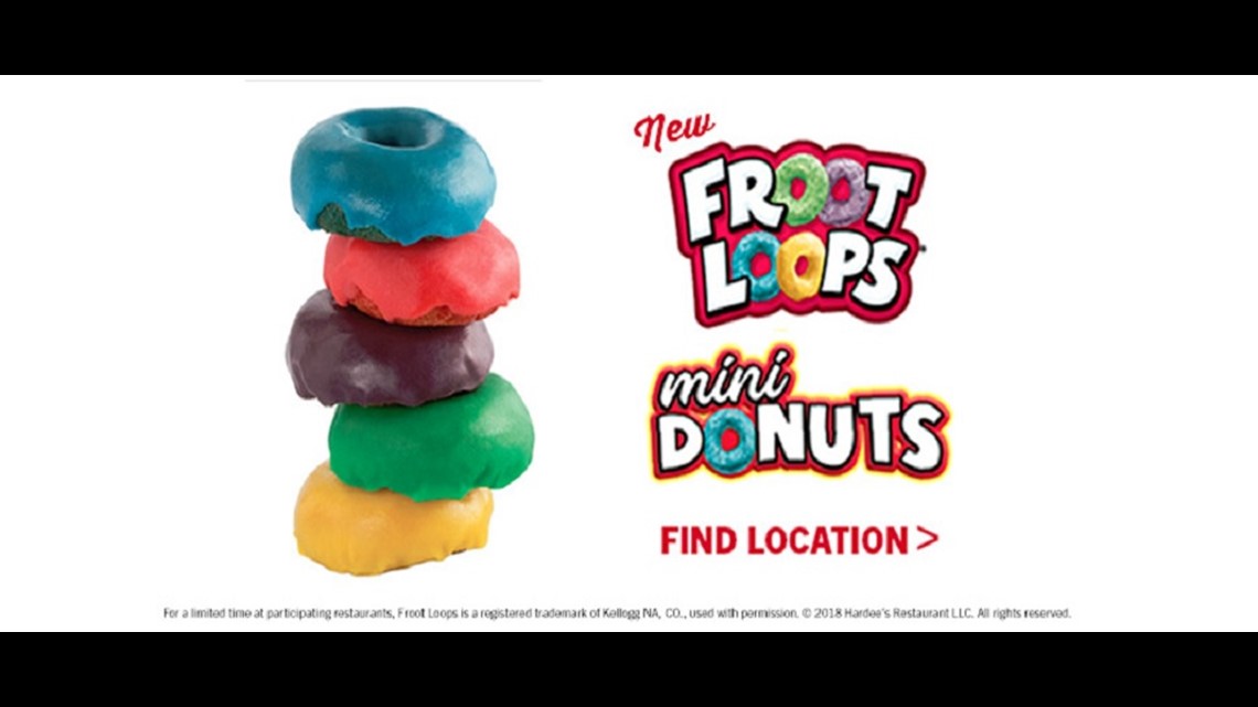 Hardee's now selling Froot Loopflavored donuts