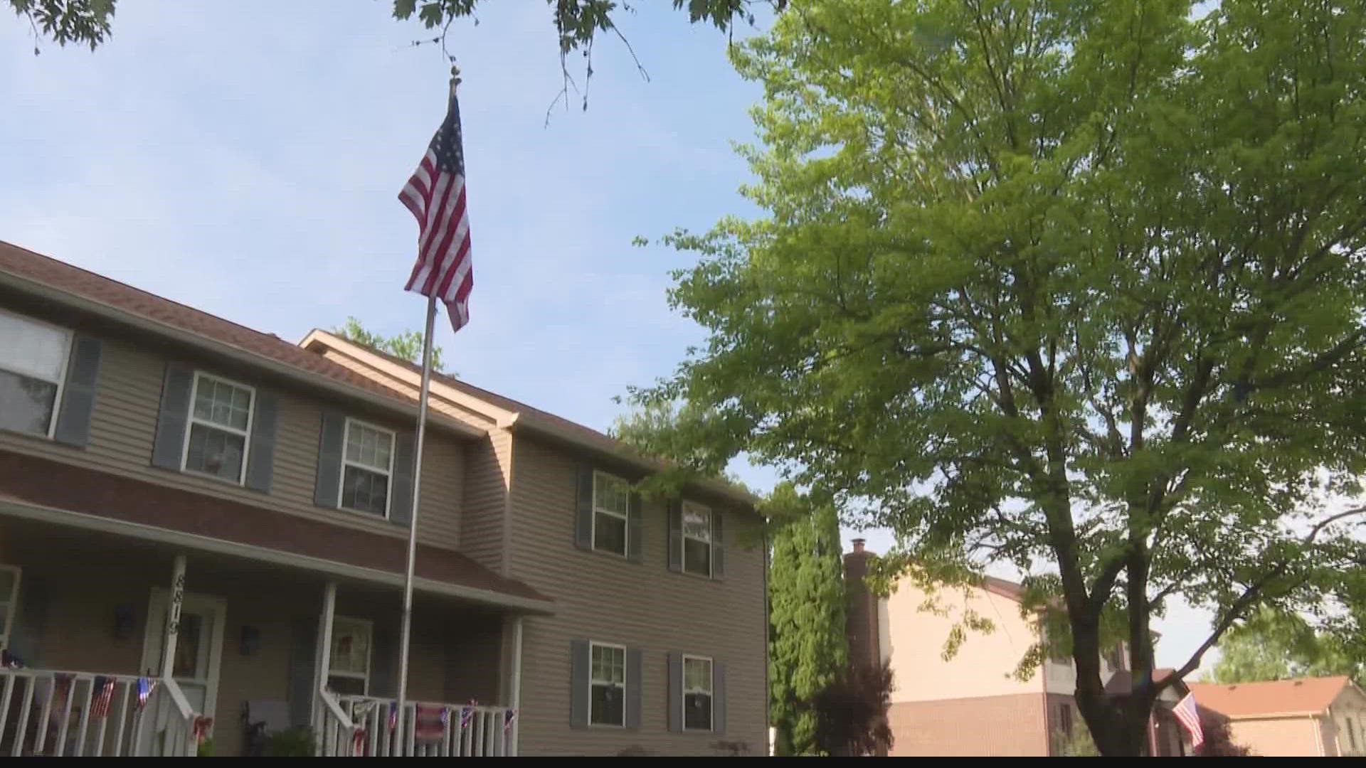 It is a symbol of freedom. The red, white, and blue American flag waves from the yards and porches of many Hoosier households.