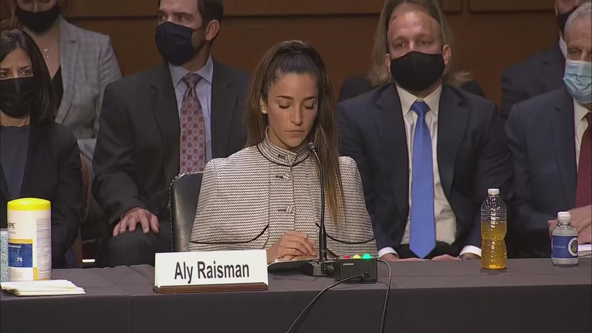"Given our abuser's unfettered access to children, stopping him should have been a priority," gold medalist Aly Raisman said in her testimony.