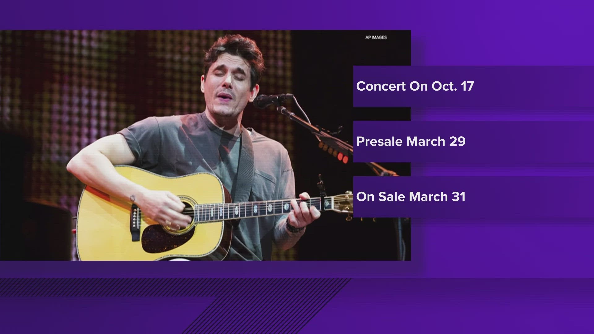 John Mayer added a stop in Indianapolis to his upcoming tour.