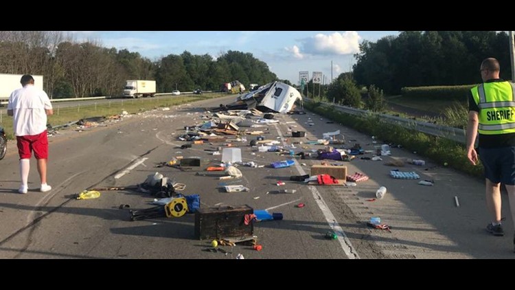 Fire truck hits camper trailer on I-65 near Columbus | wthr.com