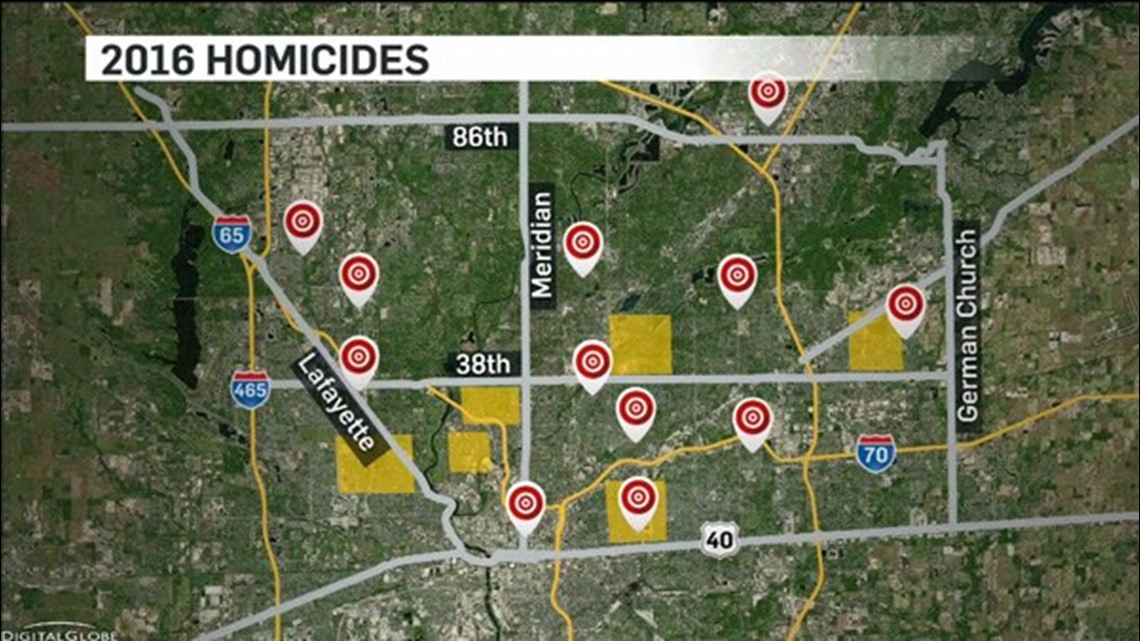 2016 Indianapolis homicides map | wthr.com