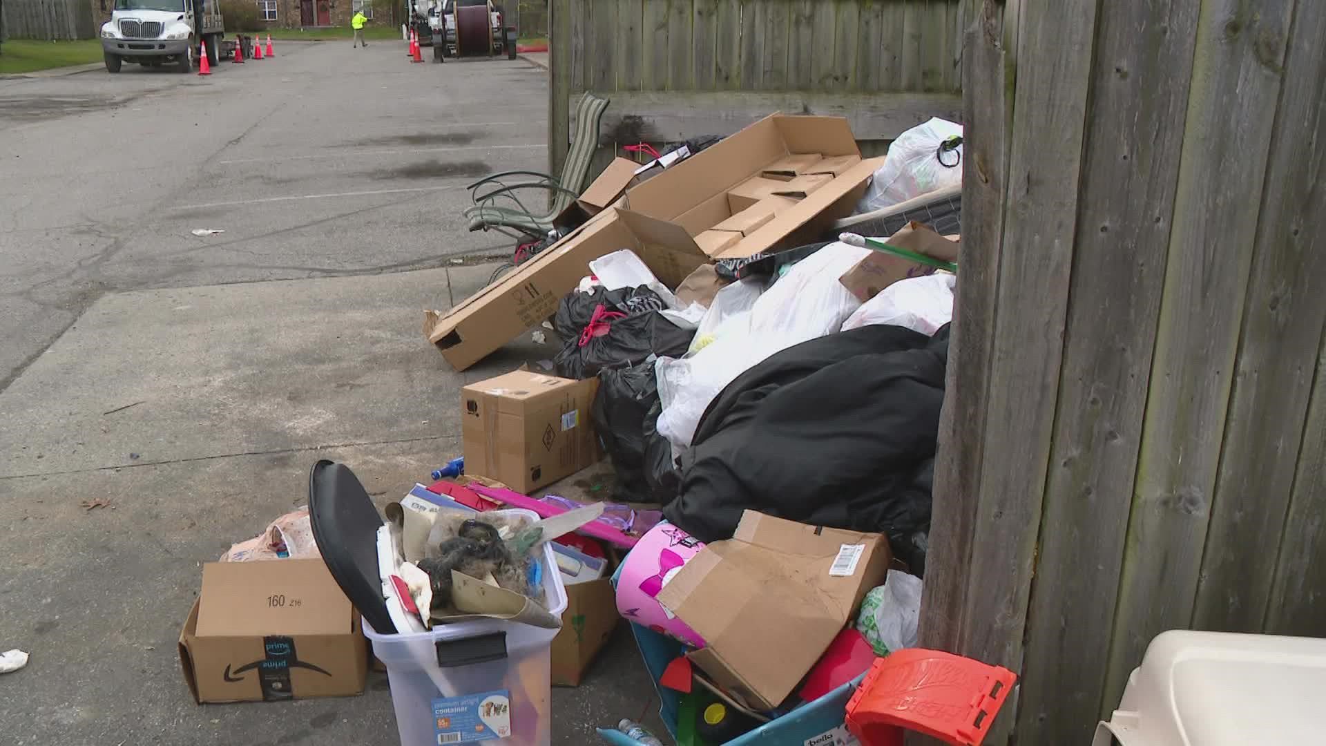 People living at the CheswickeVillage apartments say dumpster disappeared weeks ago, and is now piling up.