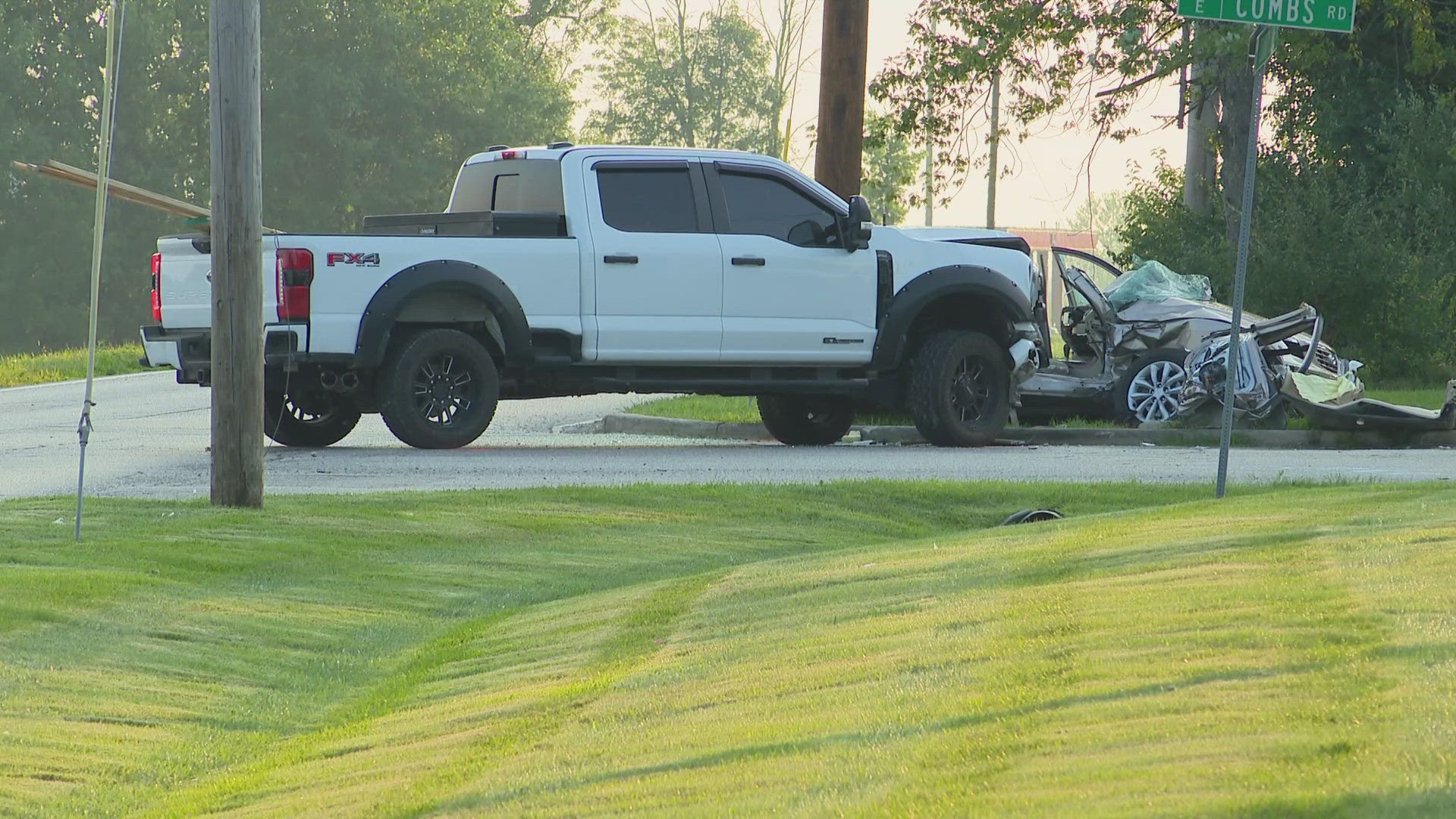 The crash happened at the intersection of County Line and Combs roads around 6 p.m. Thursday.