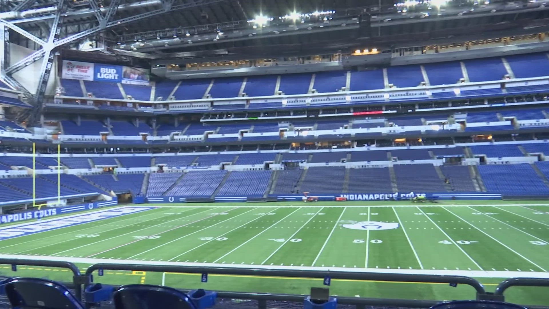 New turf is being installed at Lucas Oil.