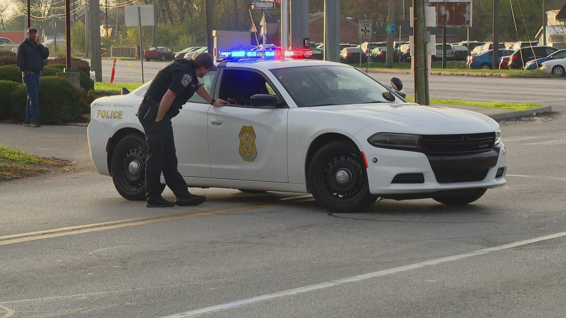 IMPD said officers responded to a report of a personal injury accident at the intersection of West Kessler Boulevard North Drive and Lafayette Road Sunday morning.