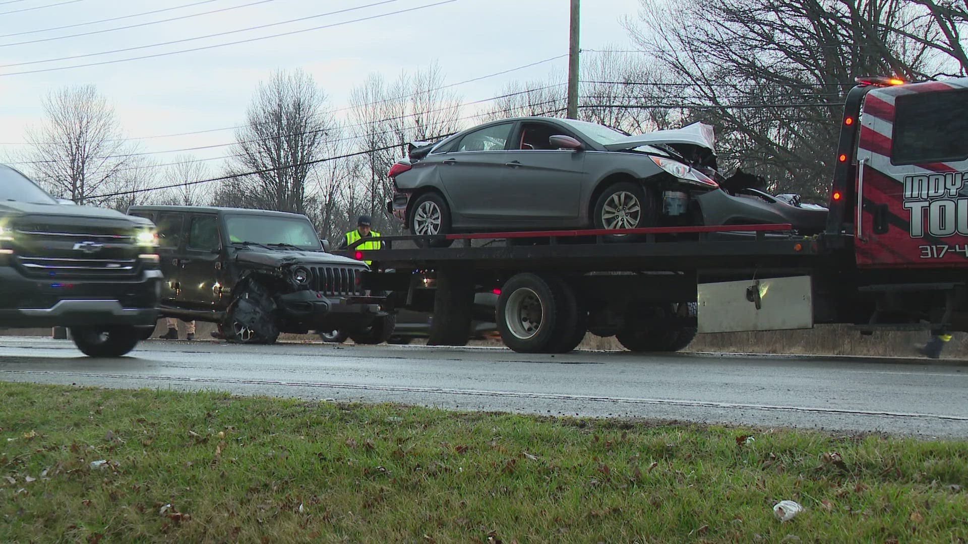 ​The multi-car crash happened shortly before 7 a.m. near the intersection of West 56th Street and Lafayette Road.