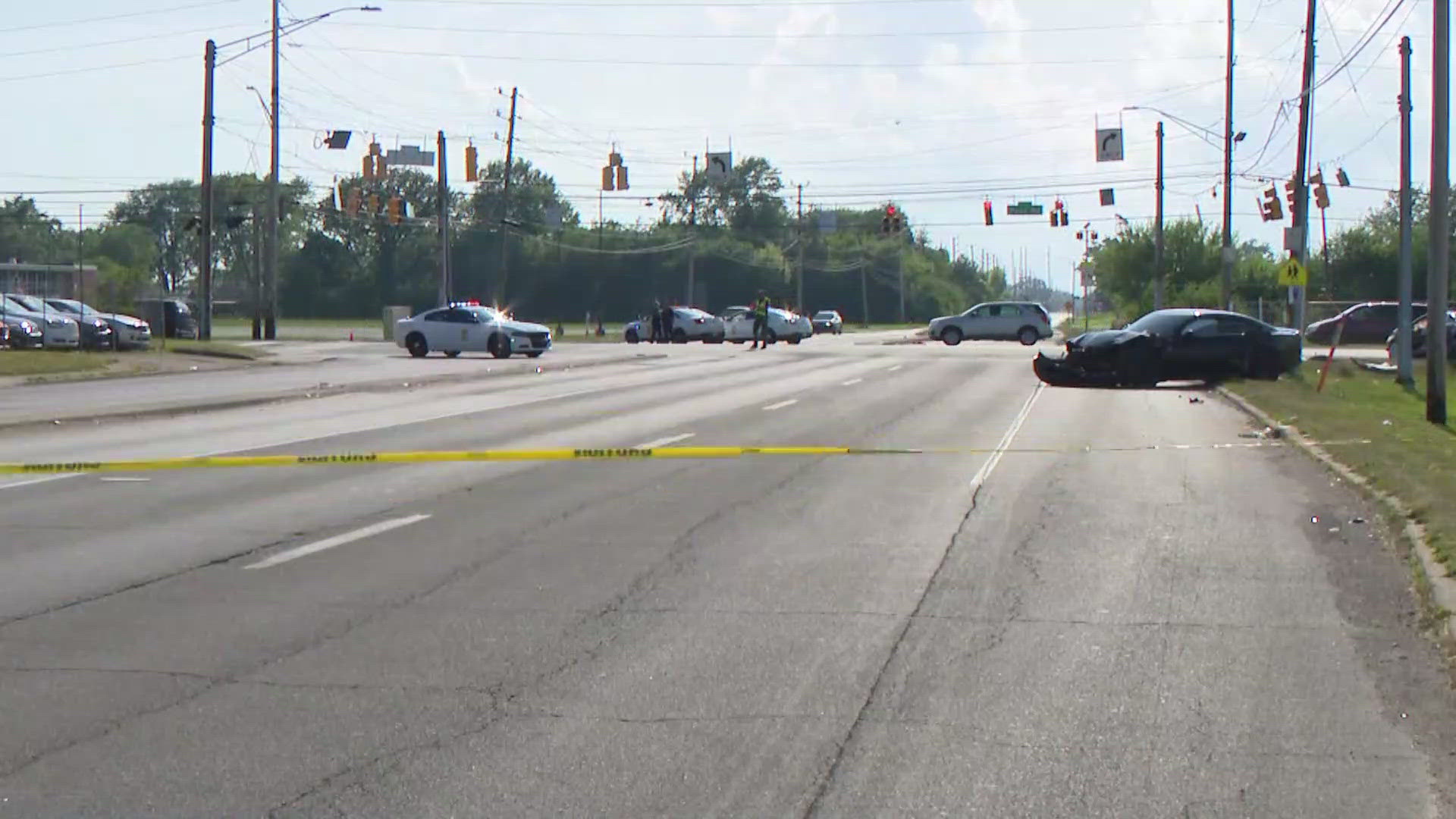 IMPD says the crash happened around 4:40 p.m. Sunday near the intersection of East 30th Street and North Post Road.
