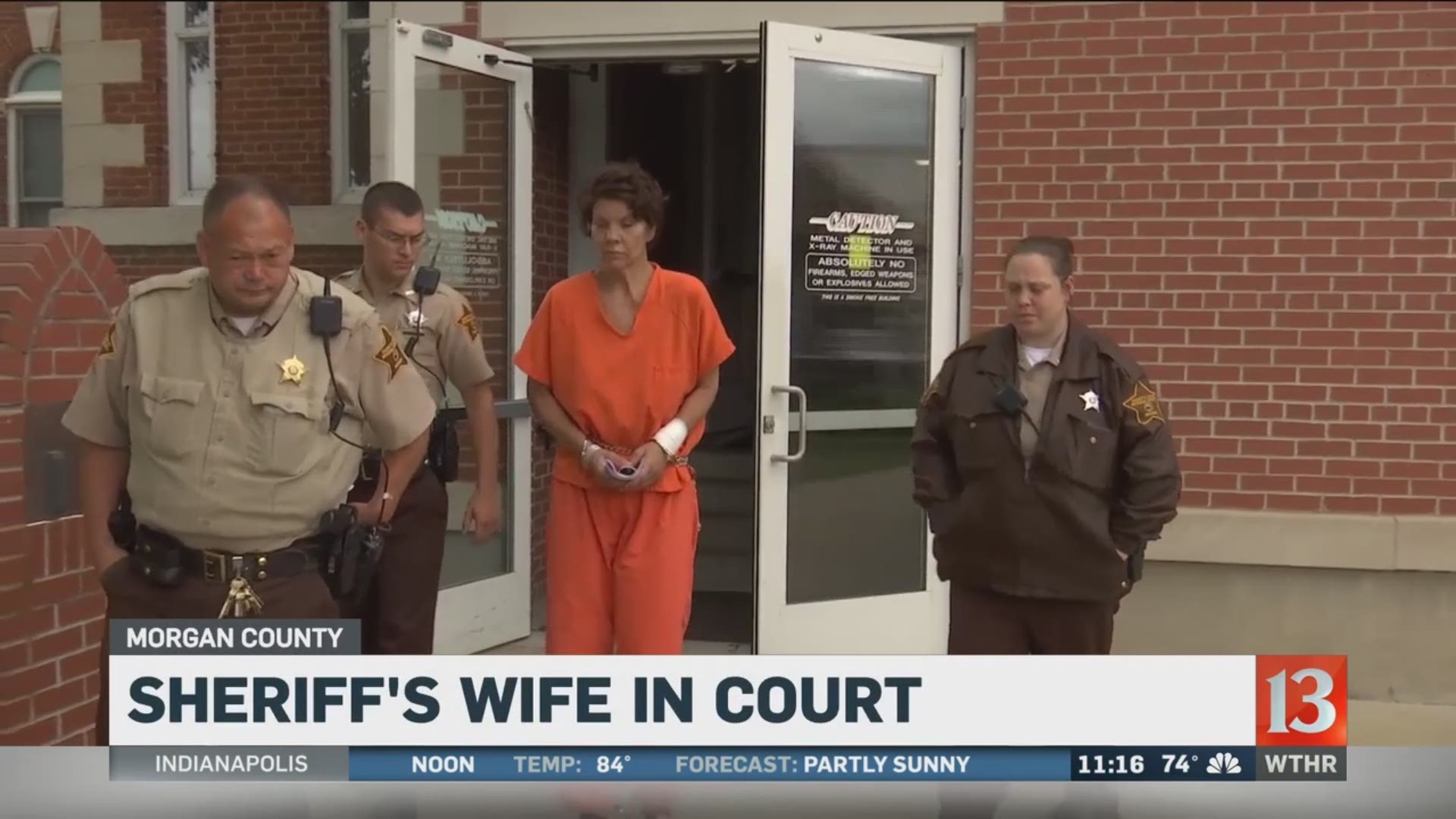 County sheriff’s wife makes initial court appearance on