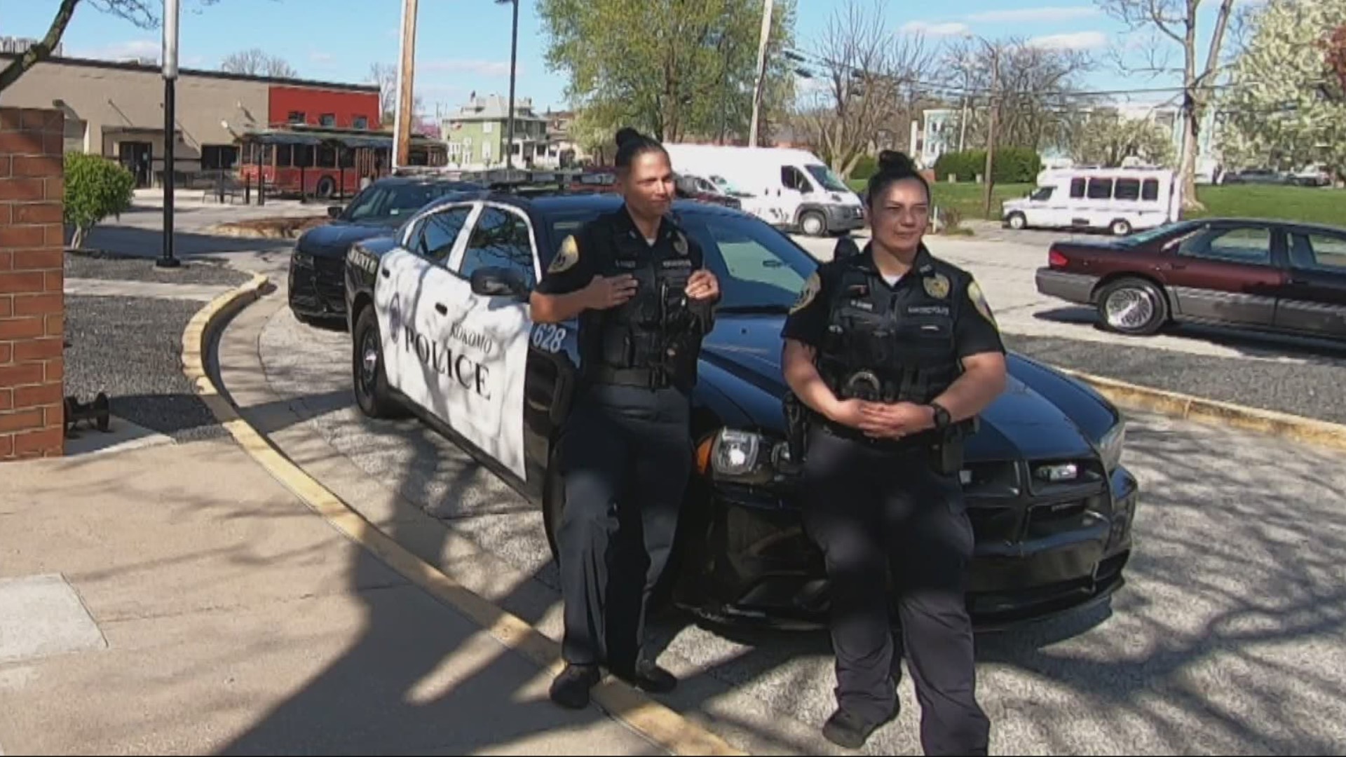 Two Kokomo Police officers, one in her first week on the job, were in the right place at the right time.