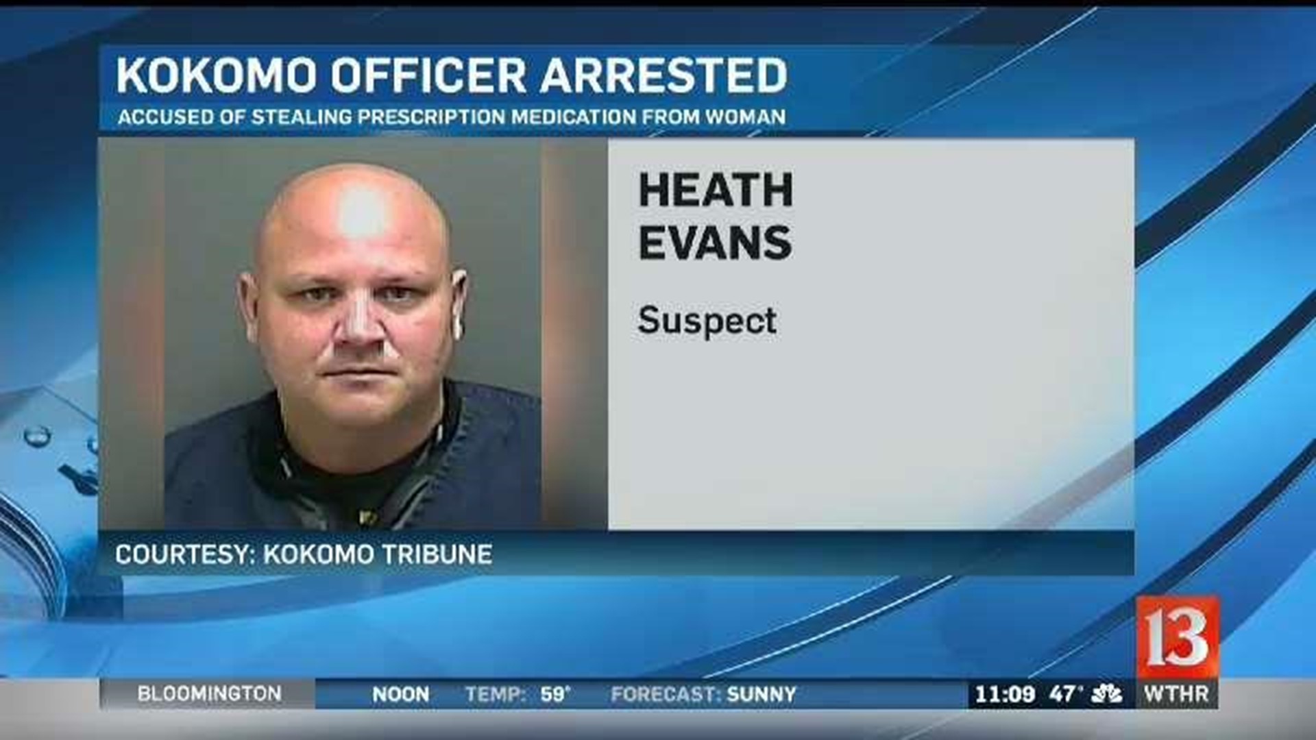 Kokomo officer arrested on felony drug charges, theft | wthr.com