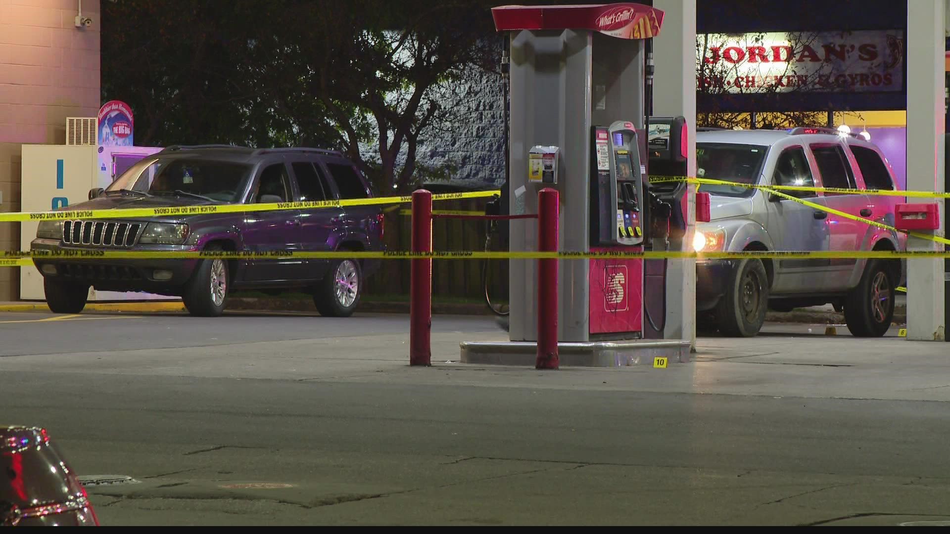 The shooting happened Monday around 8 p.m. at a Speedway gas station on South Keystone Avenue, just south of I-65.