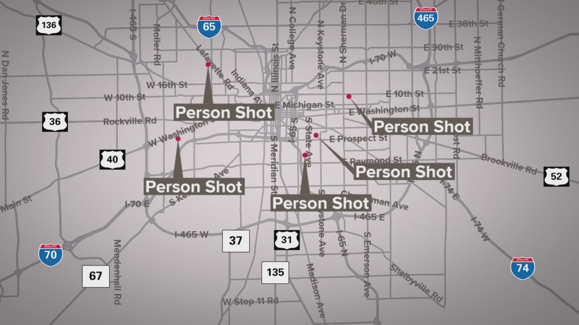 IMPD Aggravated Assault detectives were called to investigate five shootings in the first seven hours of New Year's Day.