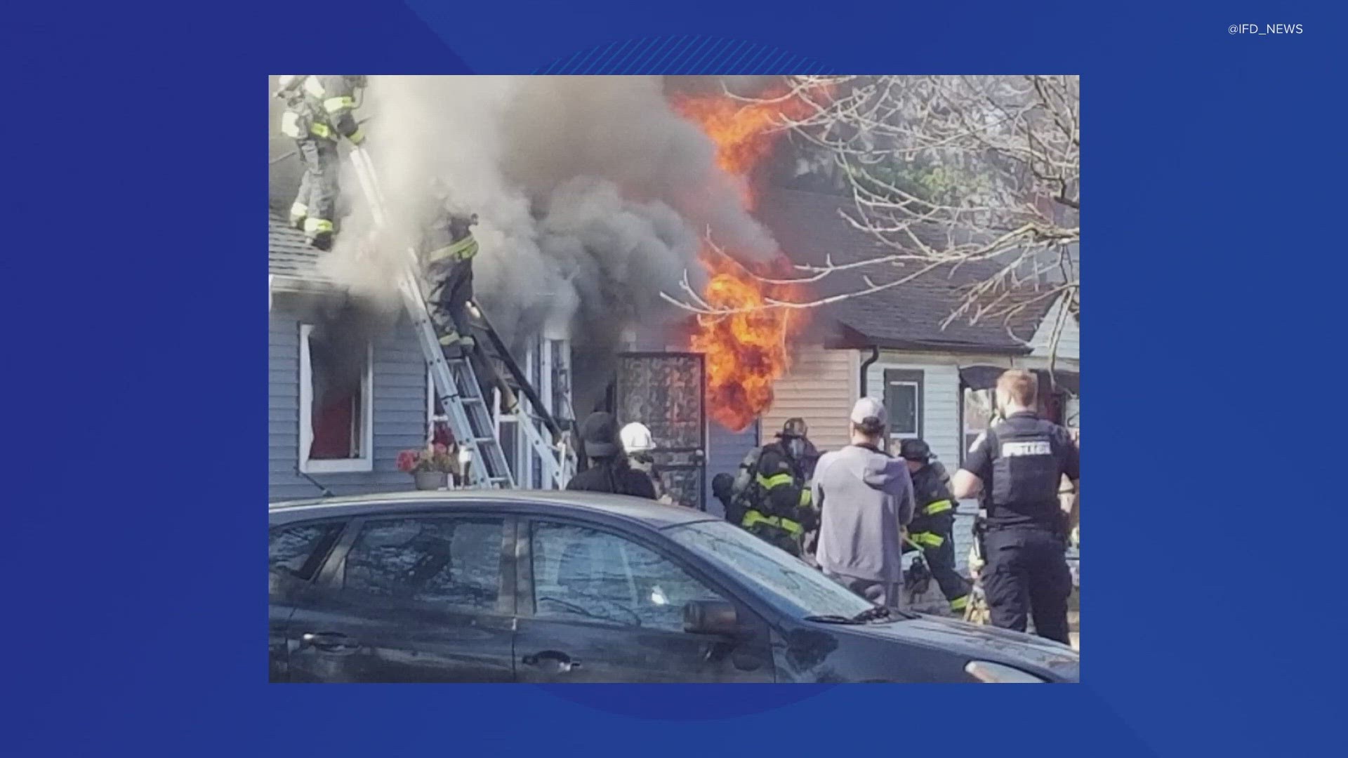 The fire started around 3 p.m. Saturday on North Rural Street near 38th and Keystone.