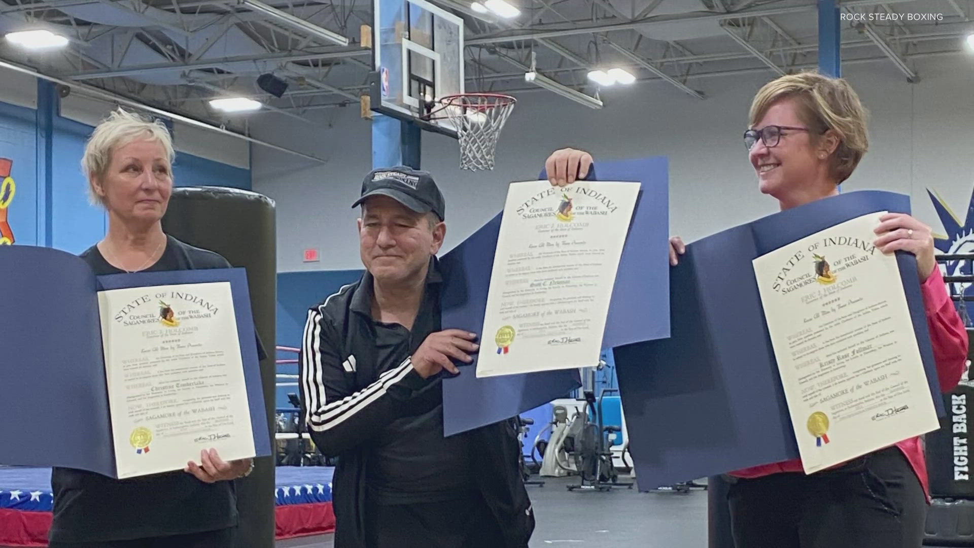 Rock Steady is a boxing program for people living with Parkinson's Disease.