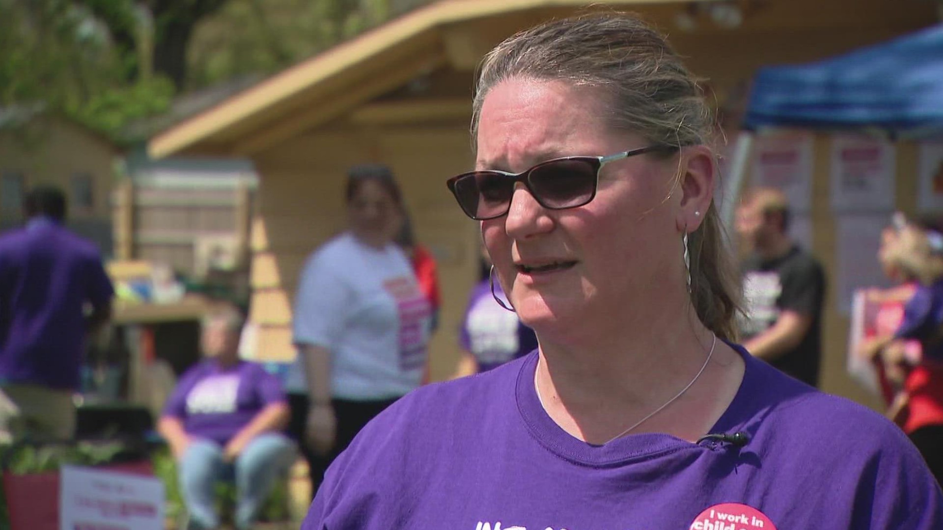 Across the country, a few hundred day care providers closed their doors and went on strike for the day.