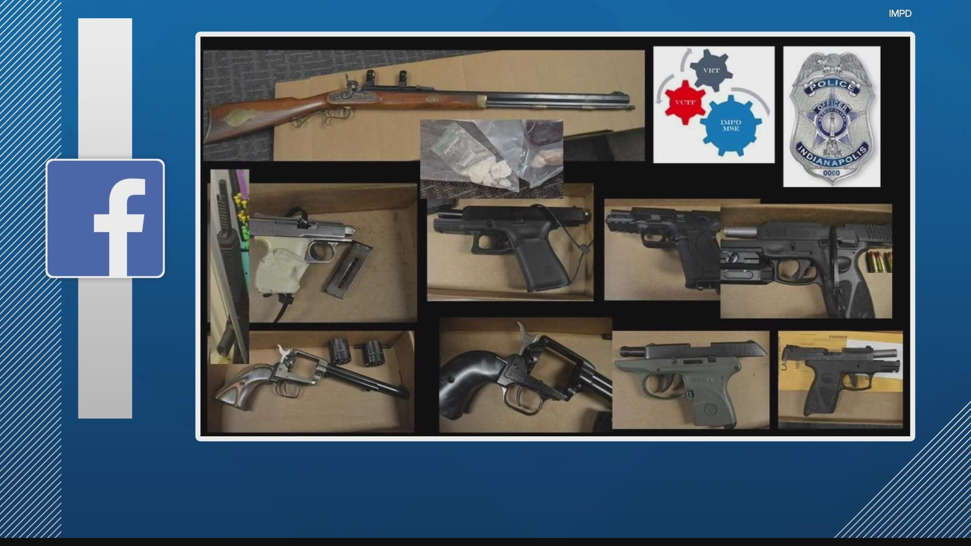 Detectives found a sizable amount of cocaine, heroin/fentanyl, and meth as well as a variety of guns at a home on the south side of Indianapolis.