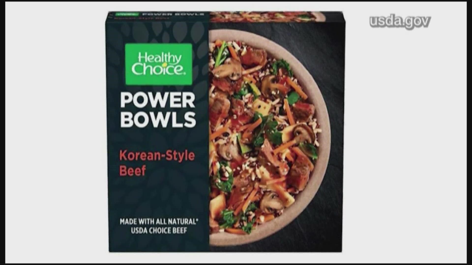 The Korean-Style Beef, part of Healthy Choice's line of power bowls doesn't have a proper label, warning that the meal contains milk.