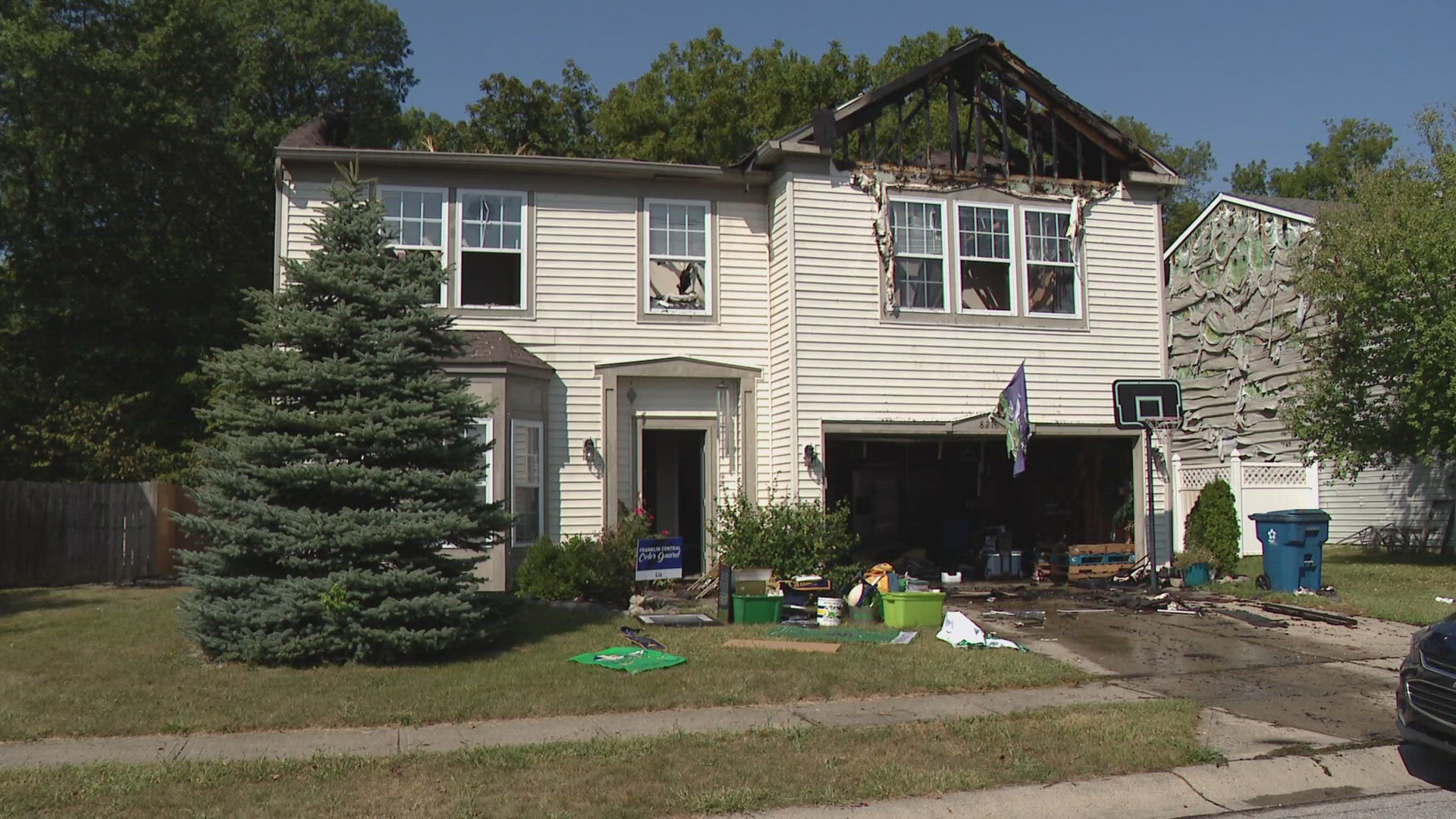 Around 1:15 a.m., IFD crews responded to a report of the home on fire in the 8000 block of Retreat Lane, in the Acton neighborhood.