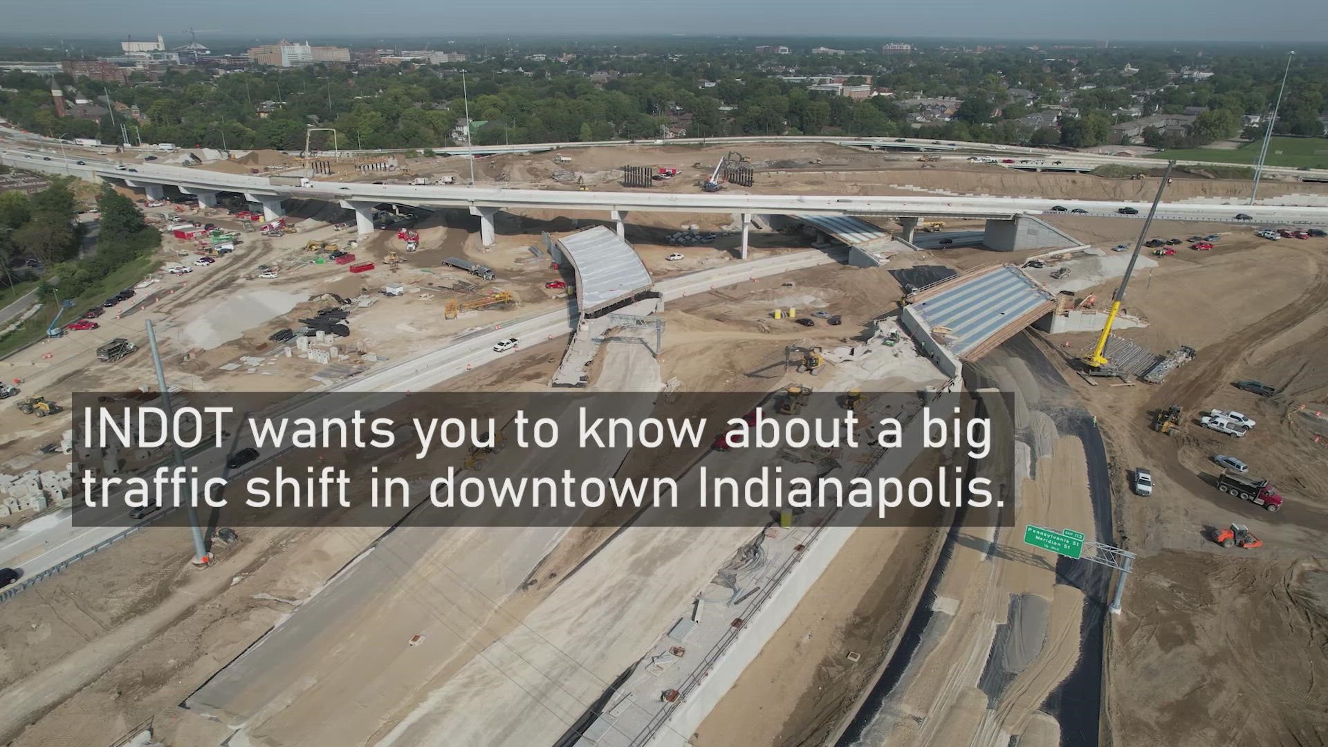 INDOT released a video explaining planned lane shifts begin in October for the North Split construction.