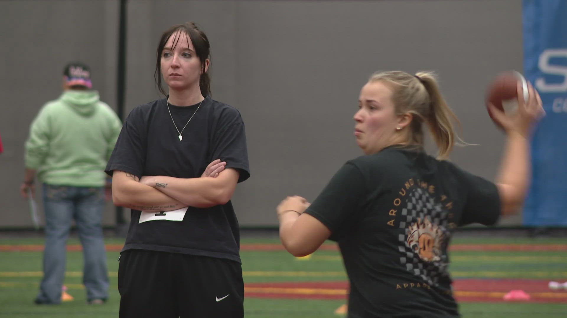 The Indiana Valor is set to join the Women's Football Alliance in the spring of 2025. More than 170 women showed up for tryouts on Saturday.