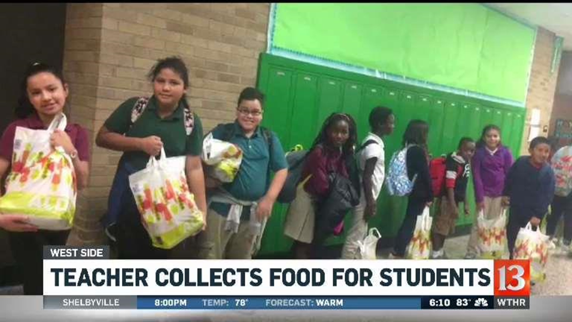 IPS teacher gives students food to take home during fall break