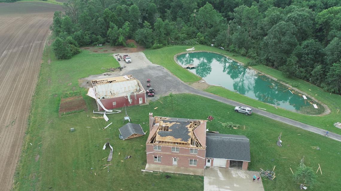 Hail and storm damage from severe weather in Indiana June 18, 2021