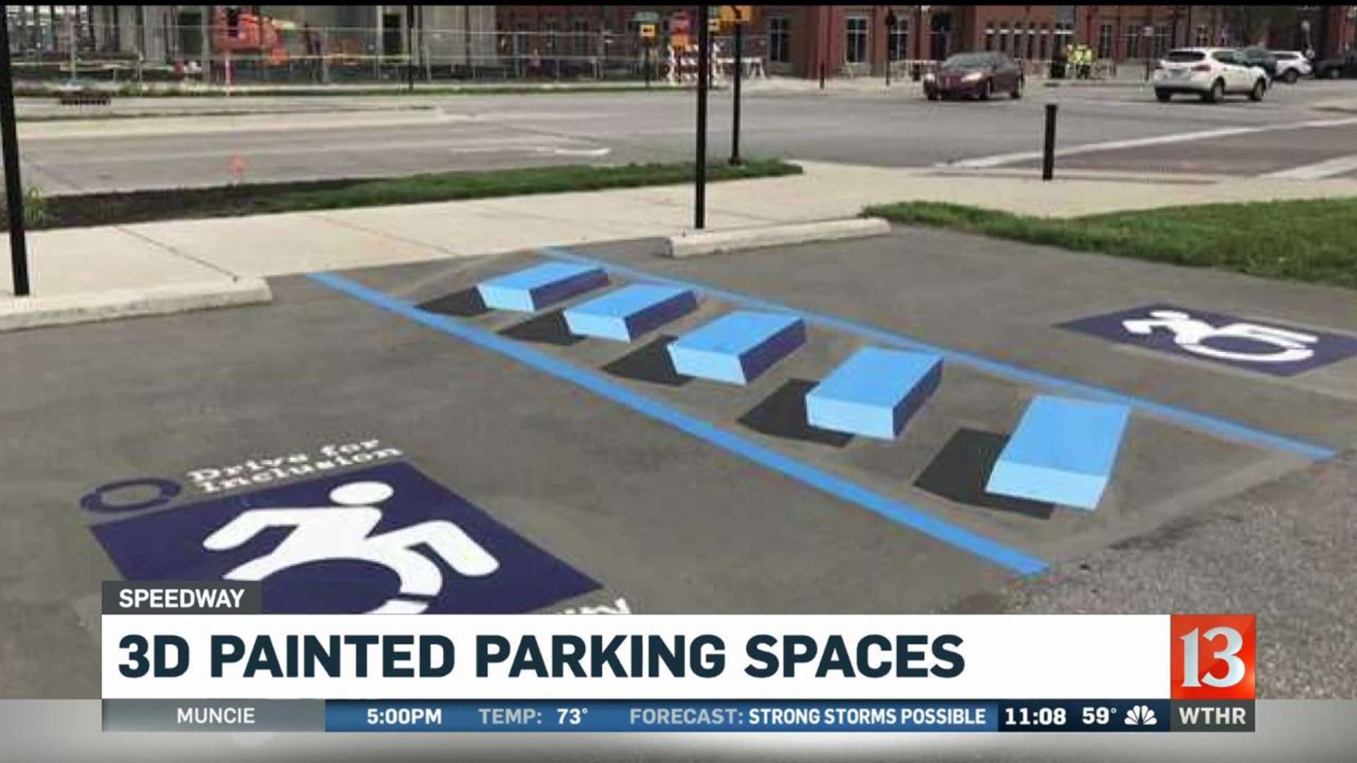 3D Painted Parking Spaces in Speedway