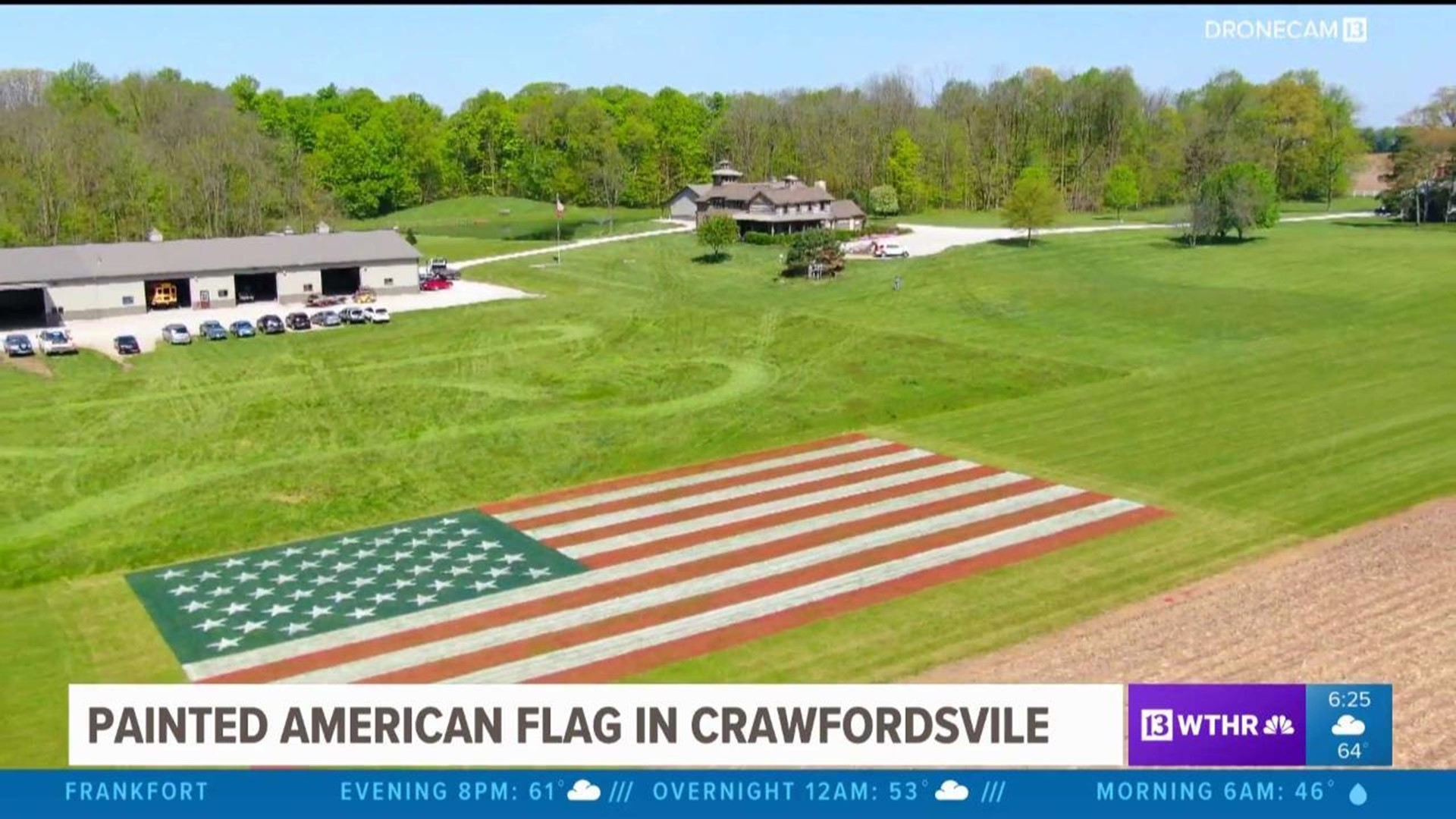 Painted American flag in Crawfordsville