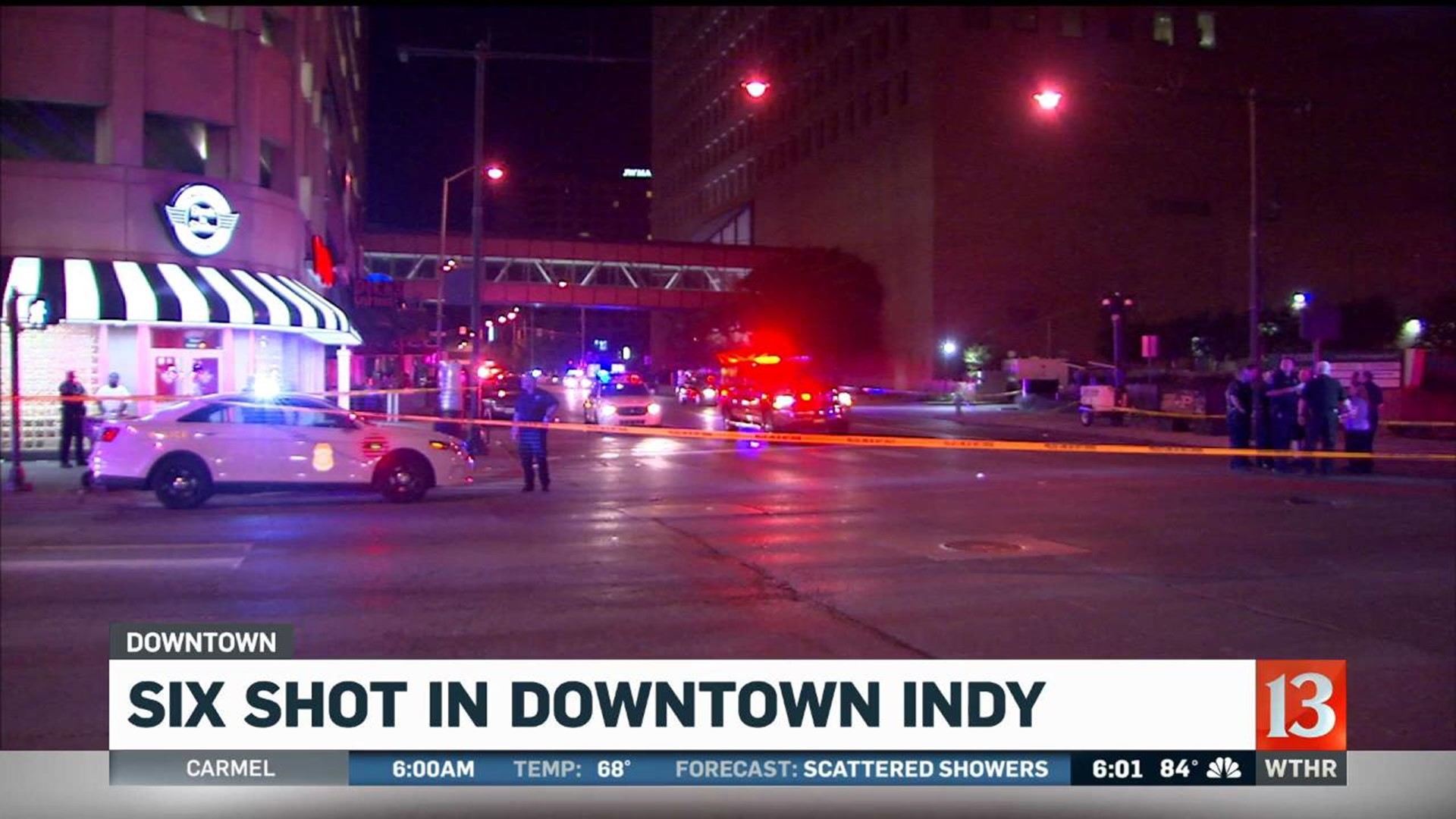 Six people shot in downtown Indy