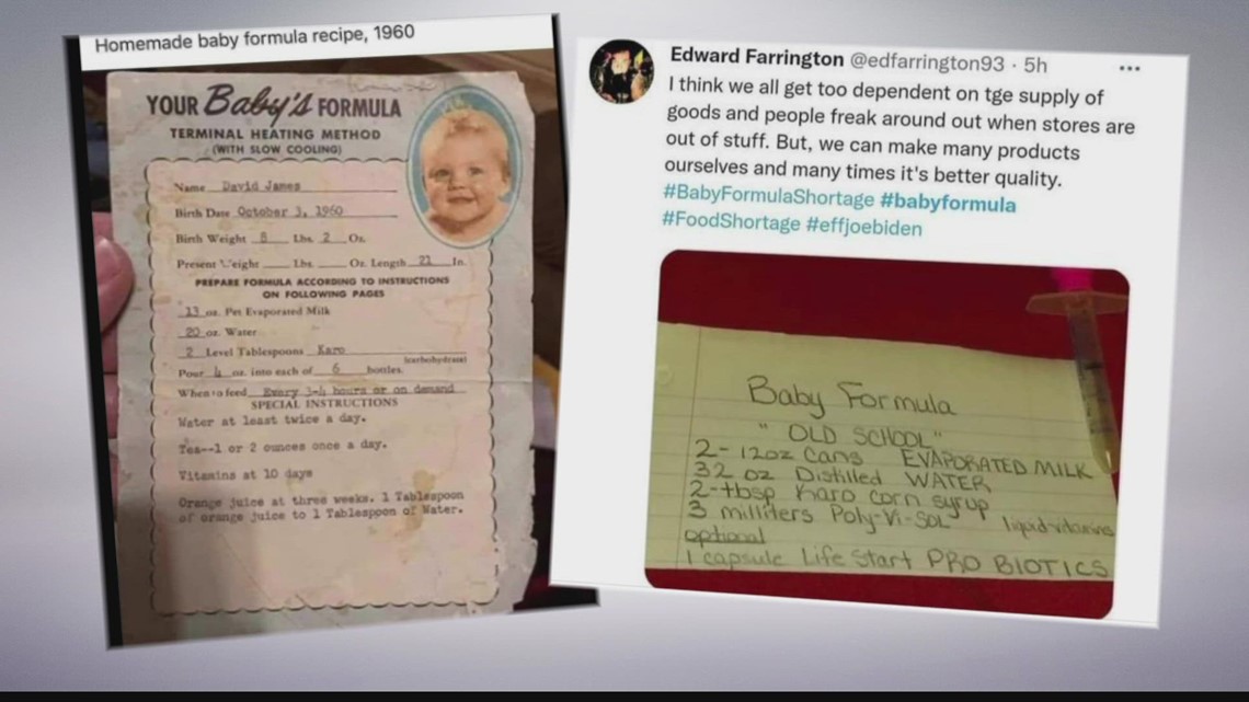 Homemade baby formula recipes could harm infants