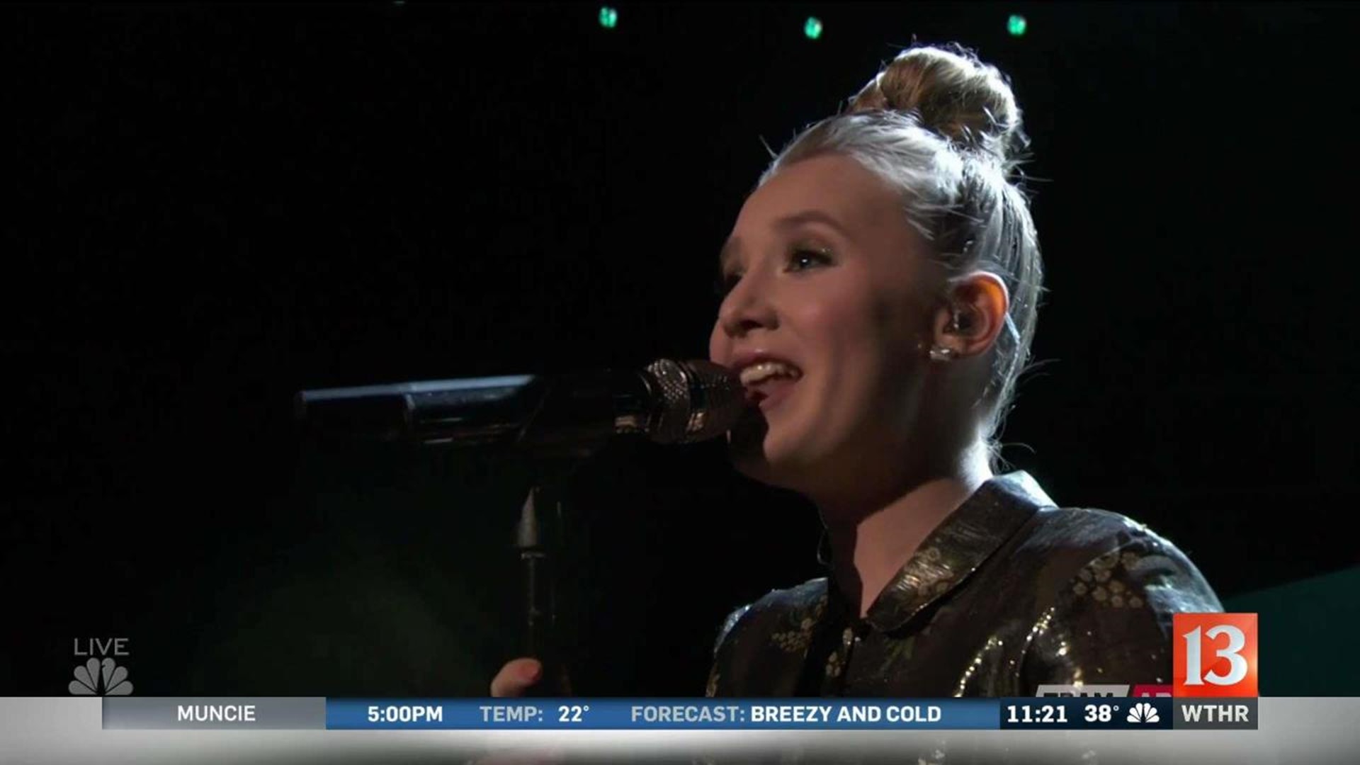 Addison Agen performs Monday on The Voice