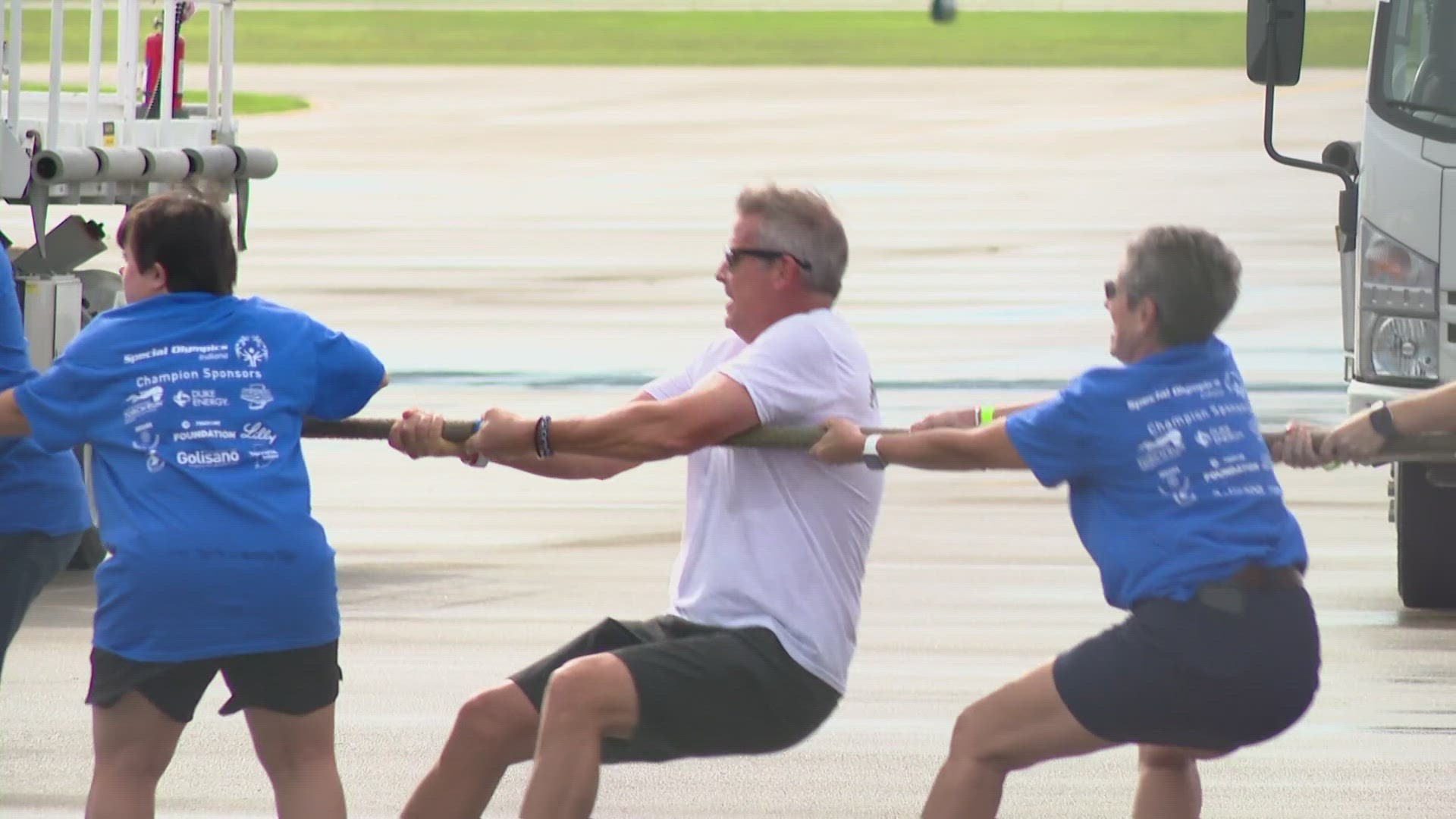 22nd Annual Special Olympics 'Plane Pull Challenge' held at IND