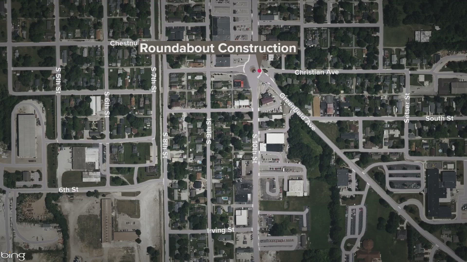 The roundabout will close for construction.