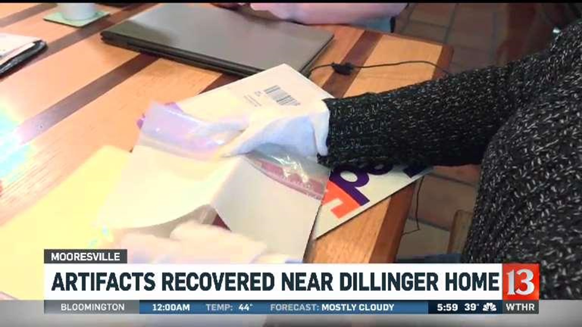 Artifacts recovered near Dillinger home