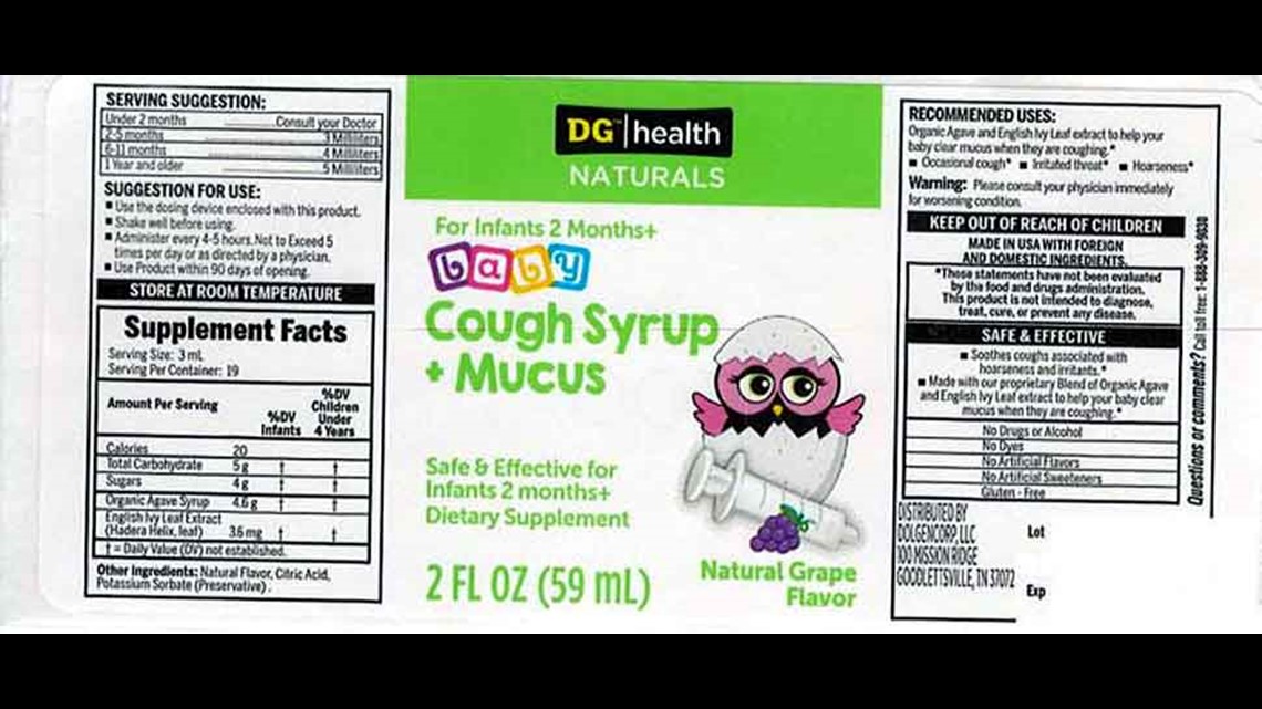 Cough syrup sold at Dollar General stores recalled