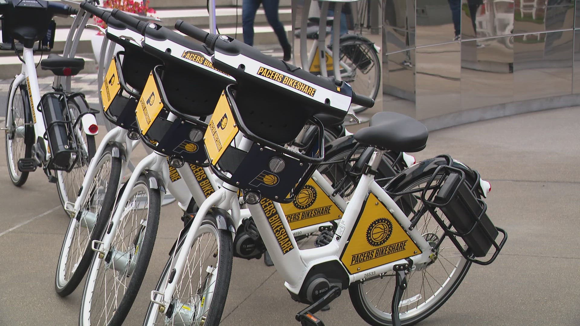 The Indiana Pacers Bikeshare Program has 50 bike stations around the Cultural Trail and other spots downtown.