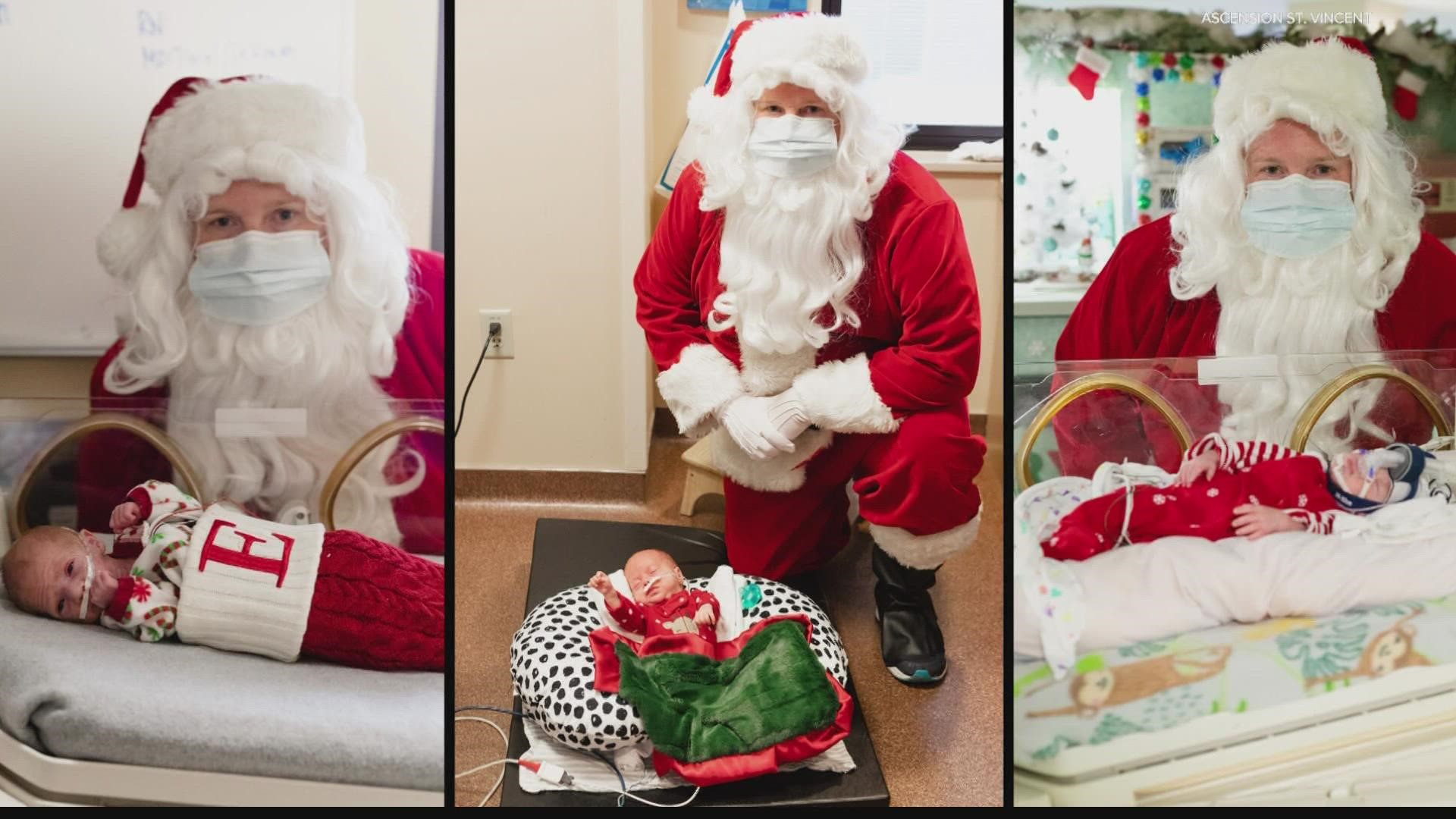 Santa Claus paid a visit to babies at Peyton Manning Children's Hospital's NICU this month.