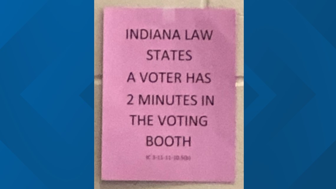 Indiana law says voters have 2 minutes to cast ballot